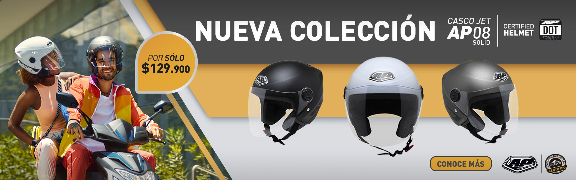 Cascos certificados para moto AP08 - Auteco Mobility